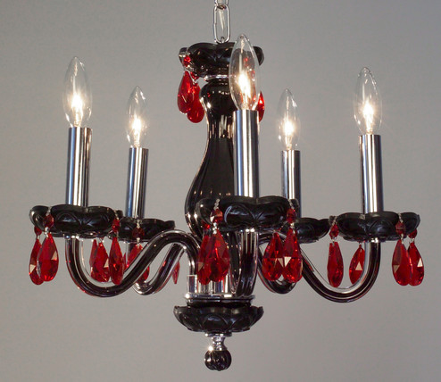 Monaco Five Light Chandelier in Black (92|82045 BLK RD)