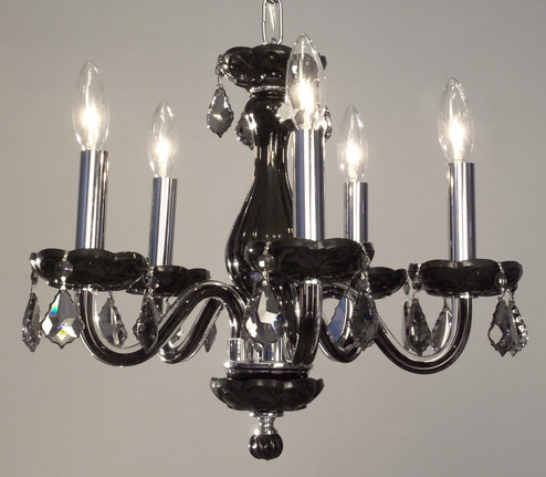 Monaco Five Light Chandelier in Black (92|82045 BLK SMK)