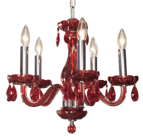 Monaco Five Light Chandelier in Red (92|82045 RED RD)