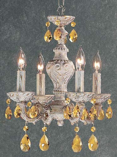 Gabrielle Four Light Mini Chandelier in Antique White (92|8334 AW PAM)