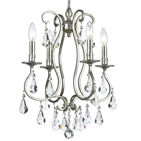 Ashton Four Light Mini Chandelier in Olde Silver (60|5014-OS-CL-MWP)