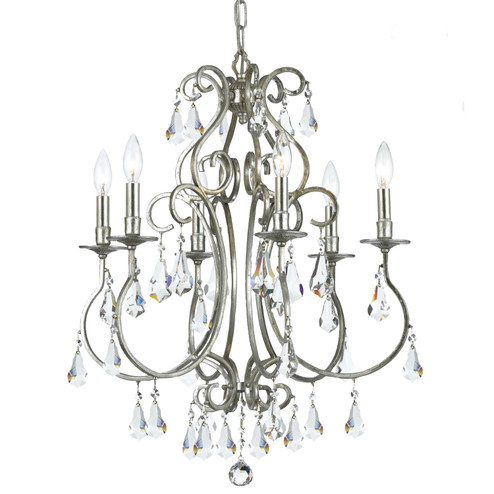 Ashton Six Light Chandelier in Olde Silver (60|5016-OS-CL-MWP)