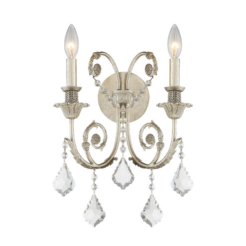 Regis Two Light Wall Sconce in Olde Silver (60|5112-OS-CL-SAQ)