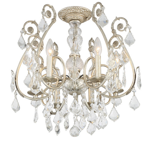 Regis Six Light Semi Flush Mount in Olde Silver (60|5115-OS-CL-MWP_CEILING)