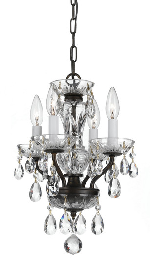 Traditional Crystal Four Light Chandelier in English Bronze (60|5534-EB-CL-SAQ)