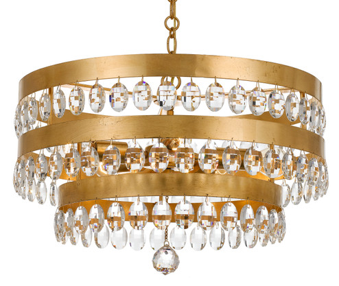 Perla Five Light Chandelier in Antique Gold (60|6106-GA)