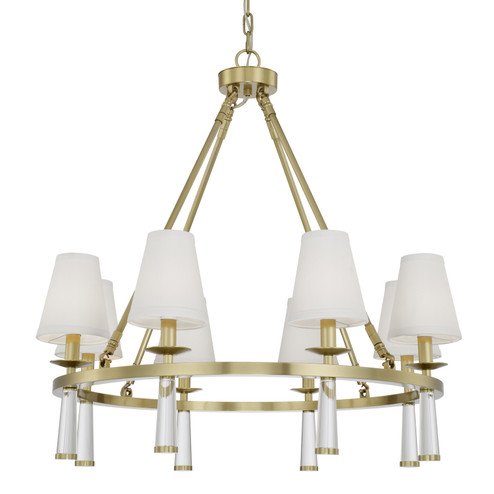 Baxter Eight Light Chandelier in Aged Brass (60|8867-AG)