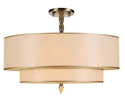 Luxo Five Light Semi Flush Mount in Antique Brass (60|9507-AB_CEILING)