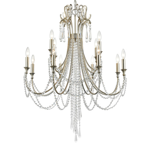 Arcadia 12 Light Chandelier in Antique Silver (60|ARC-1909-SA-CL-MWP)