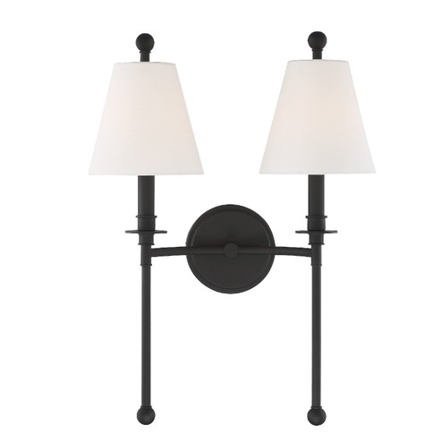 Riverdale Two Light Wall Sconce in Black Forged (60|RIV-383-BF)