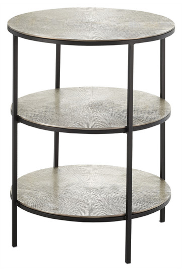 Cane Accent Table in Black/Pewter (142|4000-0013)