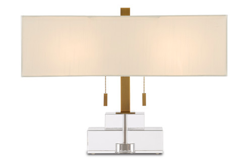 Chiara Two Light Table Lamp in Clear/Antique Brass (142|6000-0602)
