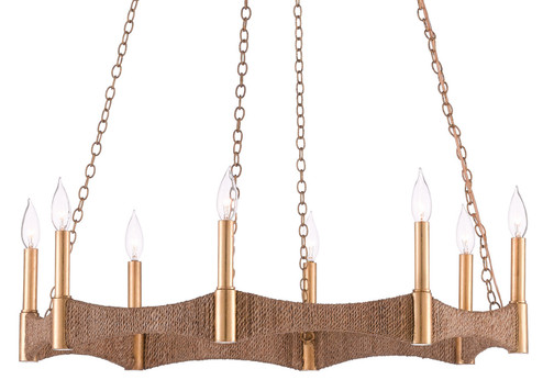 Mallorca Eight Light Chandelier in Natural/Dark Contemporary Gold Leaf (142|9000-0402)