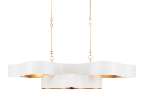Grand Lotus Six Light Chandelier in Sugar White/Contemporary Gold Leaf (142|9000-0854)
