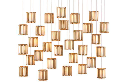 Daze 30 Light Pendant in White/Antique Brass (142|9000-0893)