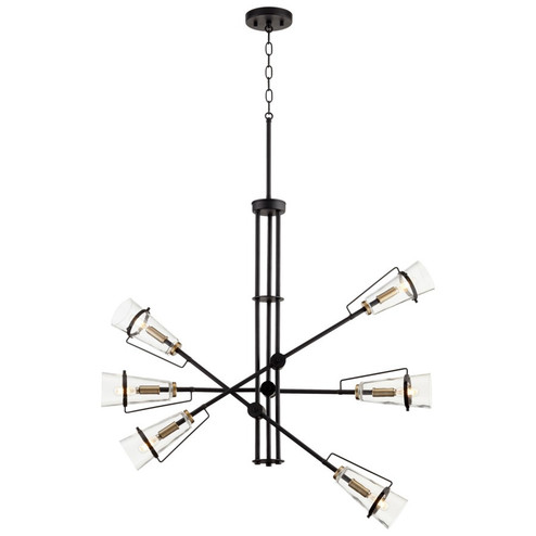 Six Light Pendant in Noir / Aged Brass (208|10901)