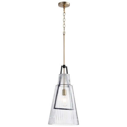 One Light Pendant in Noir / Aged Brass (208|10970)