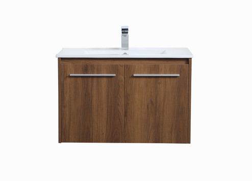 Rasina Single Bathroom Floating Vanity in Walnut Brown (173|VF44030WB)