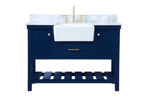 Clement Single Bathroom Vanity in Blue (173|VF60148BL-BS)