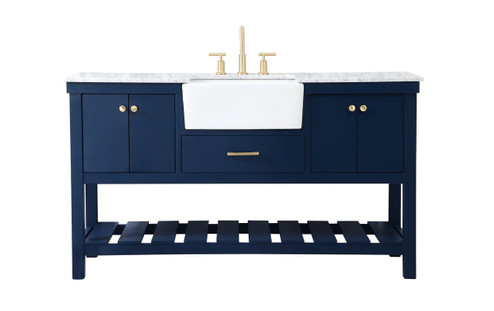 Clement Single Bathroom Vanity in Blue (173|VF60160BL)