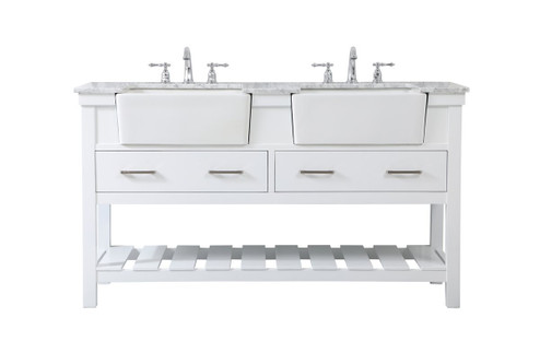 Clement Double Bathroom Vanity in White (173|VF60160DWH)