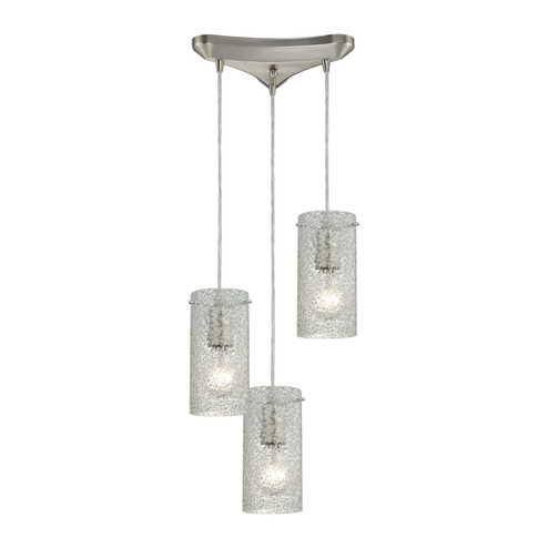 Ice Fragments Three Light Pendant in Satin Nickel (45|10242/3CL)