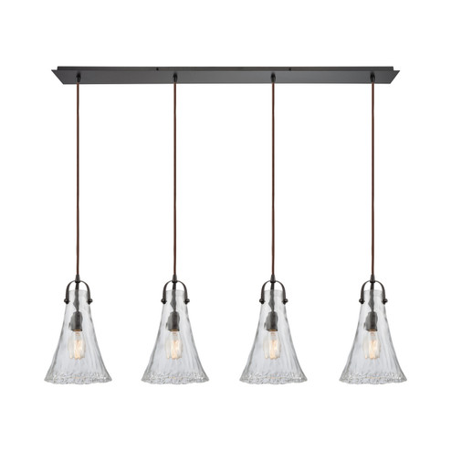 Hand Formed Glass Four Light Pendant in Oil Rubbed Bronze (45|10555/4LP)