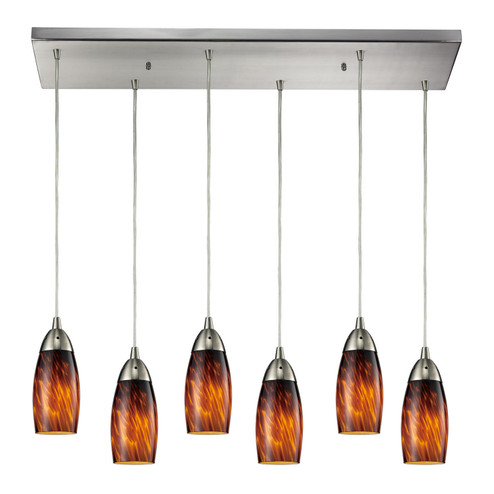 Milan Six Light Pendant in Satin Nickel (45|110-6RC-ES)