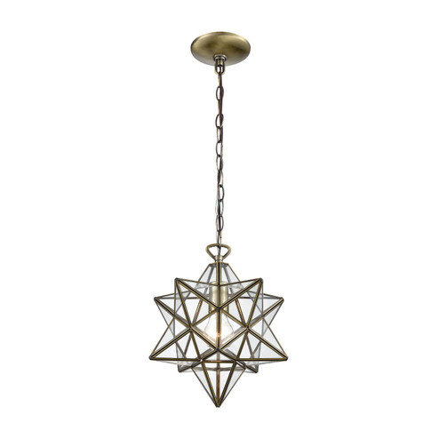 Moravian Star One Light Mini Pendant in Antique Brass (45|1145-020)