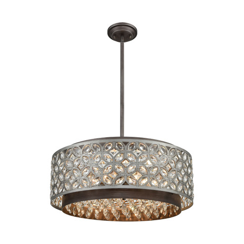 Rosslyn Six Light Chandelier in Weathered Zinc (45|12164/6)