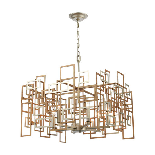 Gridlock Six Light Chandelier in Matte Gold (45|12305/6)