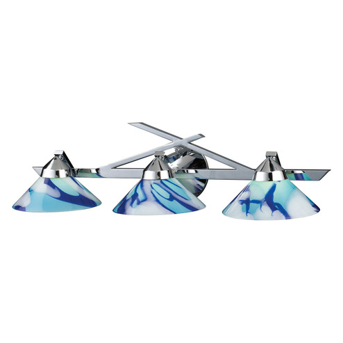 Refraction Three Light Vanity in Polished Chrome (45|1472/3CAR)