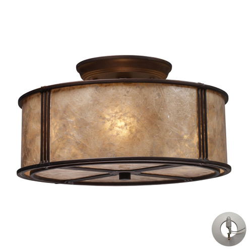 Barringer Three Light Semi Flush Mount in Aged Bronze (45|15031/3-LA)