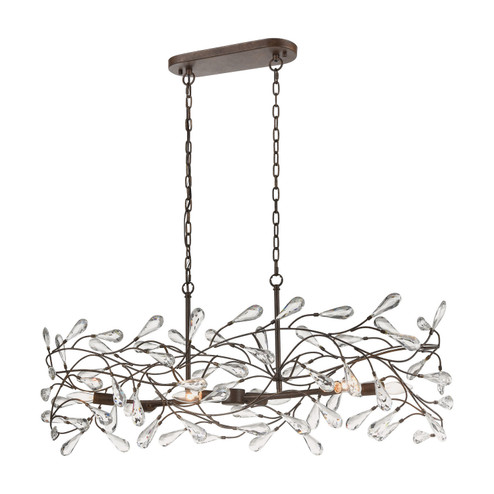 Crislett Six Light Linear Chandelier in Sunglow Bronze (45|18261/6)