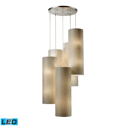 Fabric Cylinders LED Mini Pendant in Satin Nickel (45|20160/20R-LED)