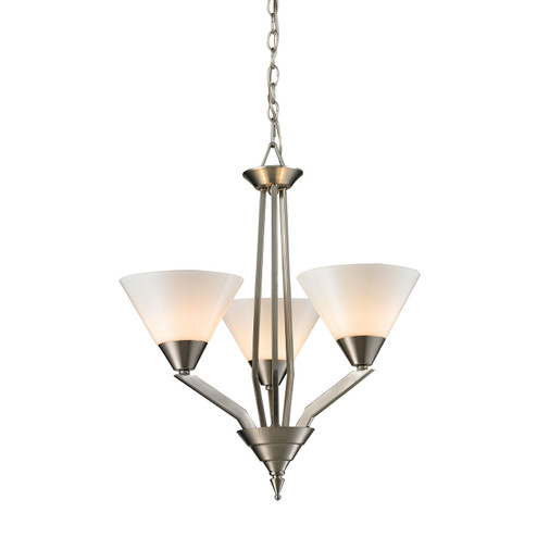 Tribecca Three Light Chandelier in Brushed Nickel (45|2453CH/20)