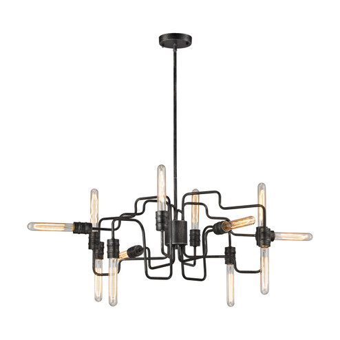 Transit 12 Light Chandelier in Silvered Graphite (45|31992/12)