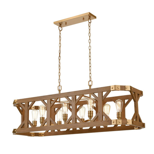 Structure Eight Light Island Pendant in Medium Oak (45|33325/8) Structure Eight Light Island Pendant in Medium Oak (45|33325/8)