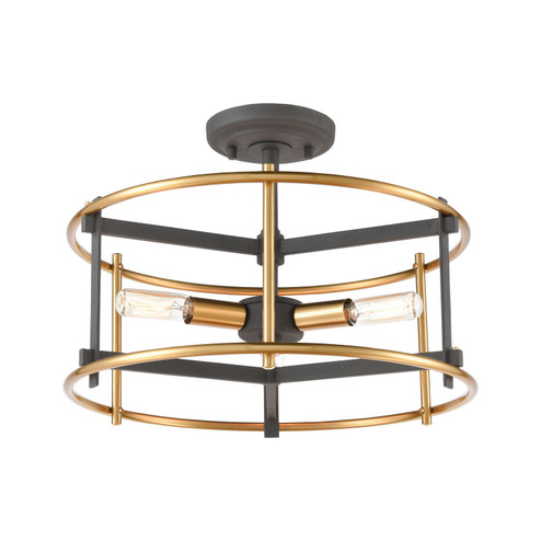 Millington Three Light Semi Flush Mount in Charcoal (45|46651/3)