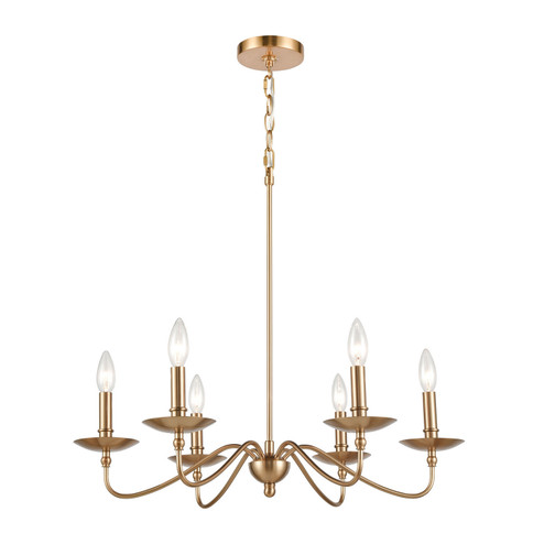 Wellsley Six Light Chandelier in Burnished Brass (45|46796/6)