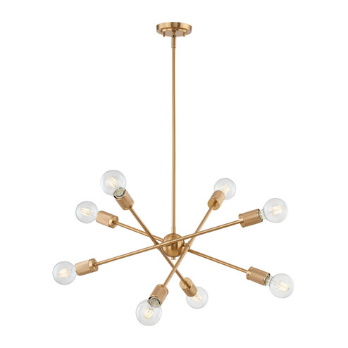 Module Eight Light Chandelier in Burnished Brass (45|47369/8)