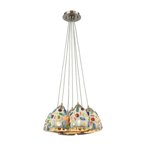 Gemstone Seven Light Pendant in Satin Nickel (45|542-7SR)