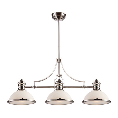 Chadwick Three Light Linear Chandelier in Polished Nickel (45|66215-3)