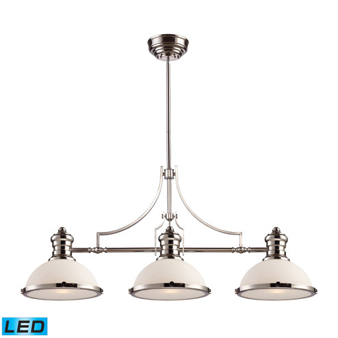 Chadwick LED Linear Chandelier in Polished Nickel (45|66215-3-LED)