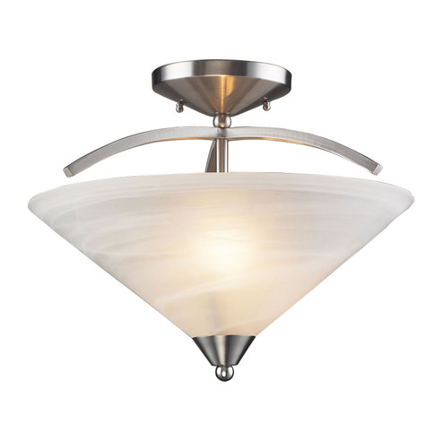 Elysburg Two Light Semi Flush Mount in Satin Nickel (45|7633/2)