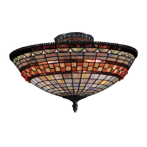 Jewelstone Three Light Semi Flush Mount in Classic Bronze (45|934-CB)