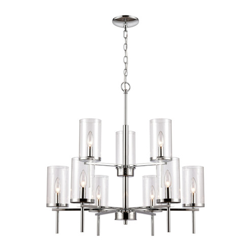 Oakland Nine Light Chandelier in Chrome (45|CN290923)