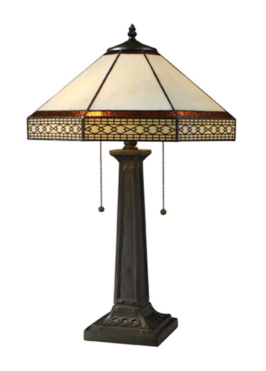 Stone Filigree Two Light Table Lamp in Tiffany Bronze (45|D1858)