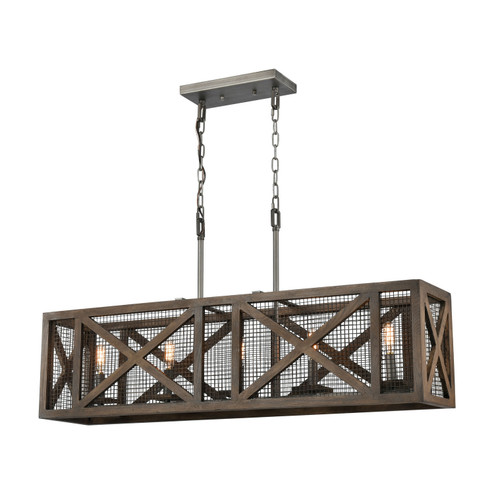 Stockyard Five Light Island Pendant in Weathered Zinc (45|D4445)