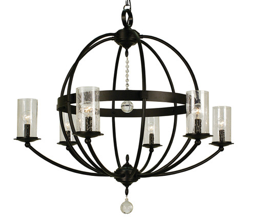 Compass Six Light Foyer Chandelier in Matte Black (8|1077 MBLACK)